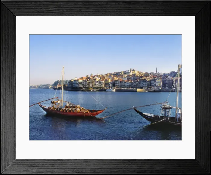 Framed Print : Boats on the Douro River, Porto, Portugal Framed Print : Boats on the Douro River, Porto, Portugal