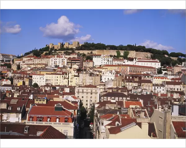 Cityscape of Lisbon and Castelo de Sao Jorge, Portugal