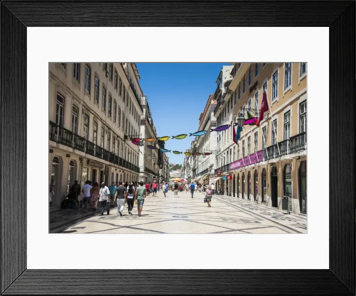 Framed Print : The old town quarter of Baixa in Lisbon, Portugal, Europe Framed Print : The old town quarter of Baixa in Lisbon, Portugal, Europe