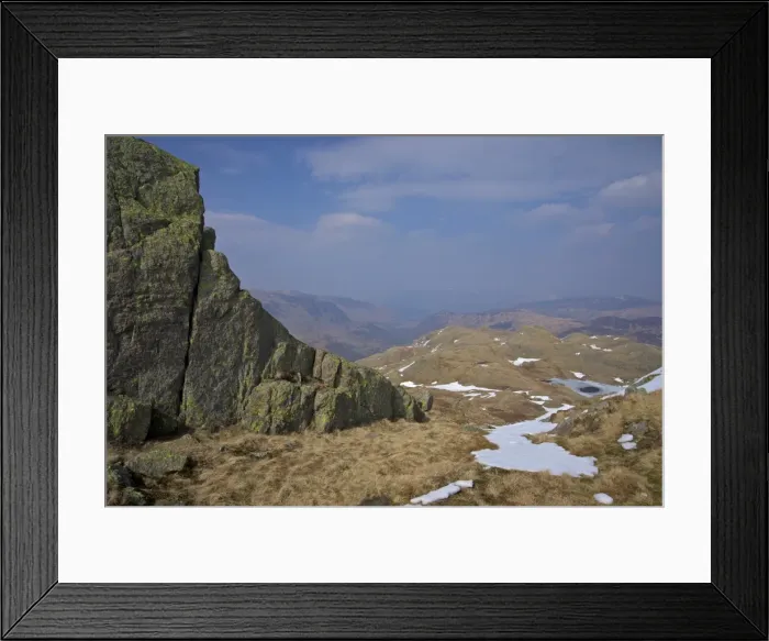 Framed Print : View from Glaramara to Bessyboot and Tarn at Leaves, in winter, Lake District National Park, Cumbria, England, United Kingdom, Europe Framed Print : View from Glaramara to Bessyboot and Tarn at Leaves, in winter, Lake District National Park, Cumbria, England, United Kingdom, Europe
