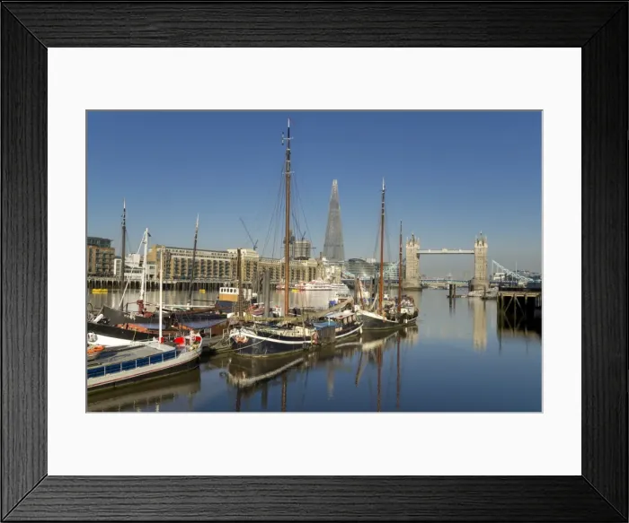 Framed Print : The Shard and Tower Bridge stand tall above the River Thames, London, England, United Kingdom, Europe