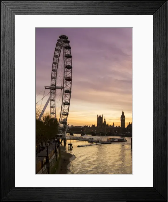 Framed Print : Victoria Tower, Big Ben, Houses of Parliament and London Eye overshadow the River Thames at dusk, London, England, United Kingdom, Europe Framed Print : Victoria Tower, Big Ben, Houses of Parliament and London Eye overshadow the River Thames at dusk, London, England, United Kingdom, Europe