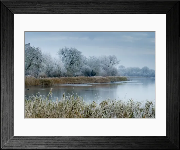 Framed Print : A scenic view shows frosty conditions at Cotswold Water Park, Gloucestershire, England, United Kingdom, Europe Framed Print : A scenic view shows frosty conditions at Cotswold Water Park, Gloucestershire, England, United Kingdom, Europe