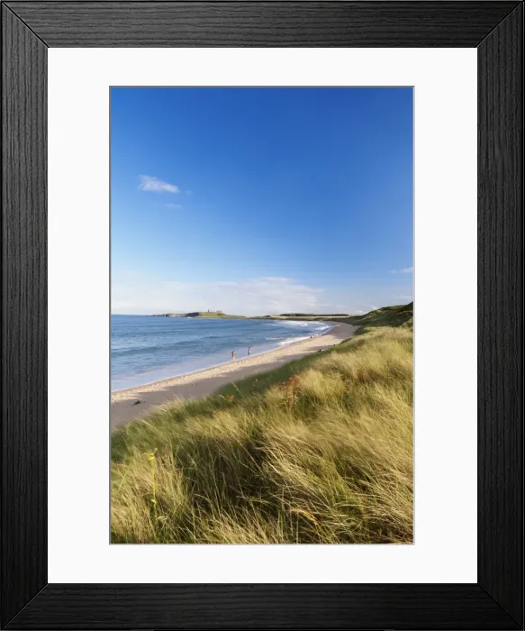 Framed Print : Dunstanburgh Castle and Embleton Beach, near Dunstanburgh, Northumberland, England, United Kingdom, Europe