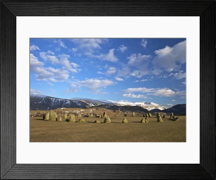 Framed Print : Castelrigg Megalithic Stone Circle in winter with Helvellyn range behind, Lake District National Park, Cumbria, England, United Kingdom, Europe Framed Print : Castelrigg Megalithic Stone Circle in winter with Helvellyn range behind, Lake District National Park, Cumbria, England, United Kingdom, Europe