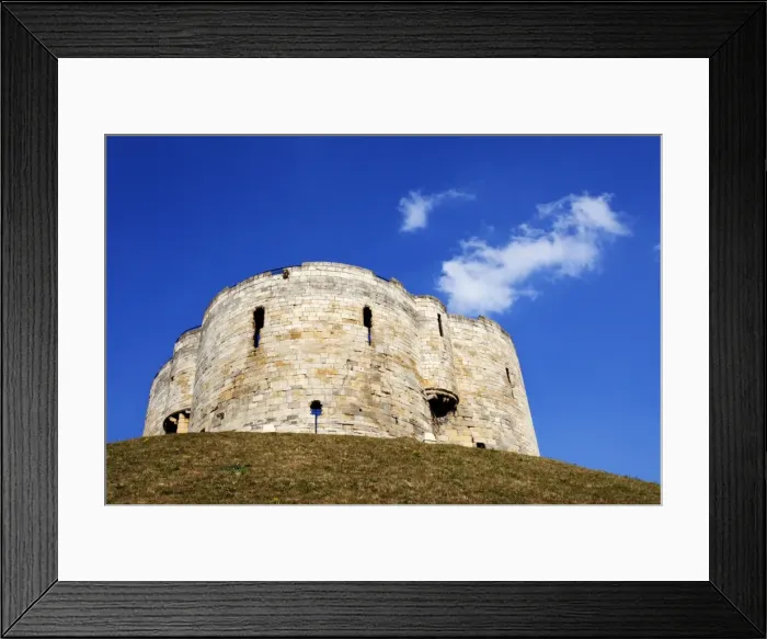 Framed Print : White clouds in blue sky above Cliffords Tower, City of York, Yorkshire, England, United Kingdom, Europe Framed Print : White clouds in blue sky above Cliffords Tower, City of York, Yorkshire, England, United Kingdom, Europe