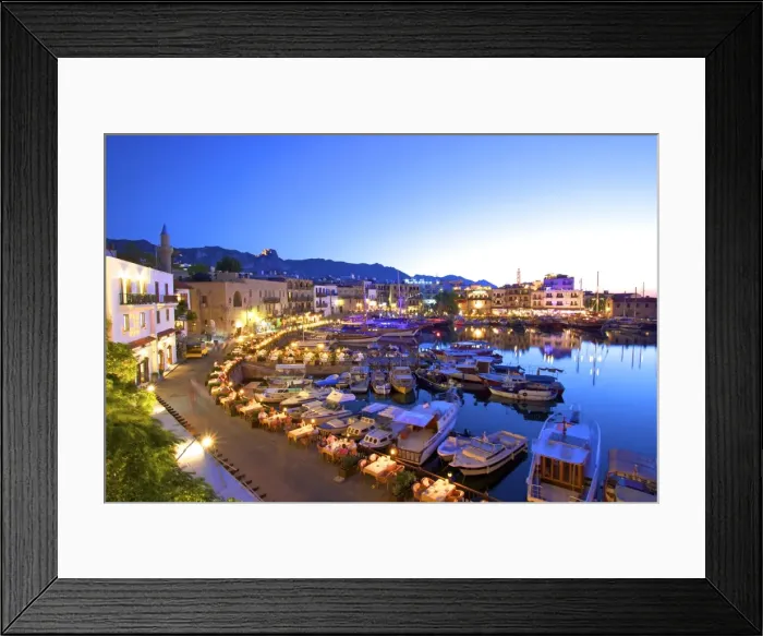 Framed Print : Kyrenia Harbour at dusk, Kyrenia, North Cyprus, Cyprus, Mediterranean, Europe Framed Print : Kyrenia Harbour at dusk, Kyrenia, North Cyprus, Cyprus, Mediterranean, Europe