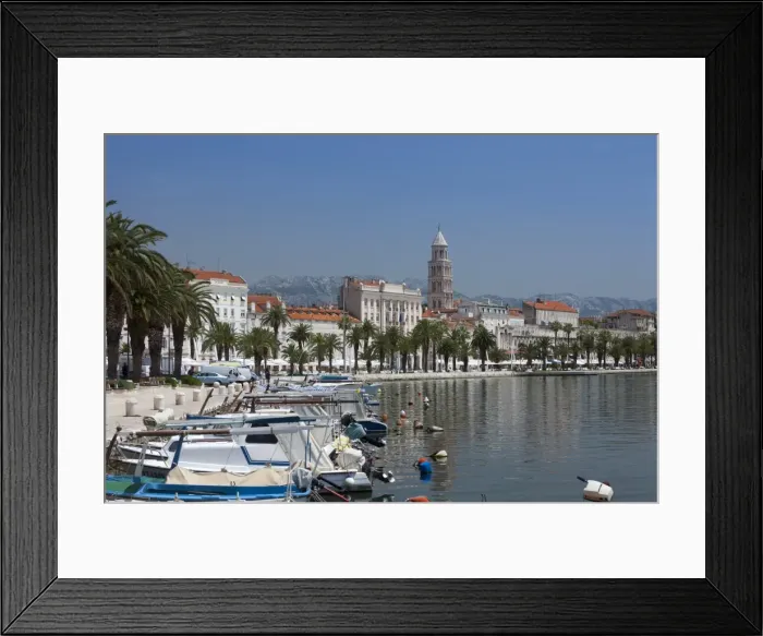 Framed Print : Waterfront, harbour and cathedral, Split, Croatia, Europe Framed Print : Waterfront, harbour and cathedral, Split, Croatia, Europe