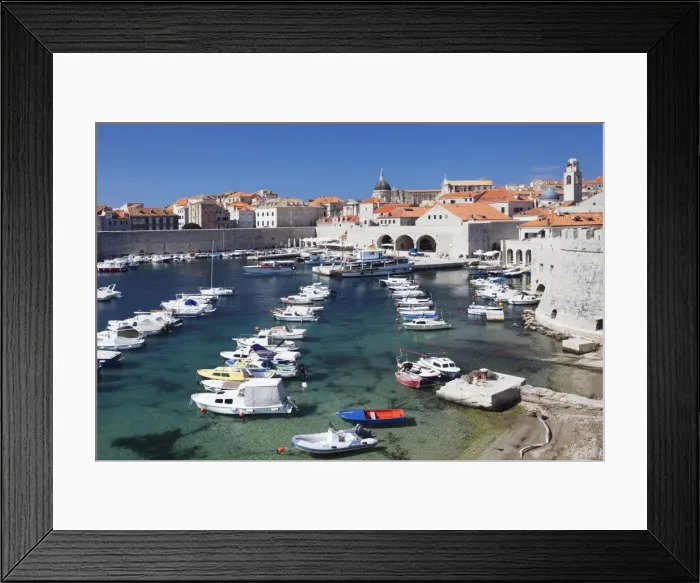 Framed Print : Old harbour and old town, UNESCO World Heritage Site, Dubrovnik, Dalmatia, Croatia, Europe Framed Print : Old harbour and old town, UNESCO World Heritage Site, Dubrovnik, Dalmatia, Croatia, Europe