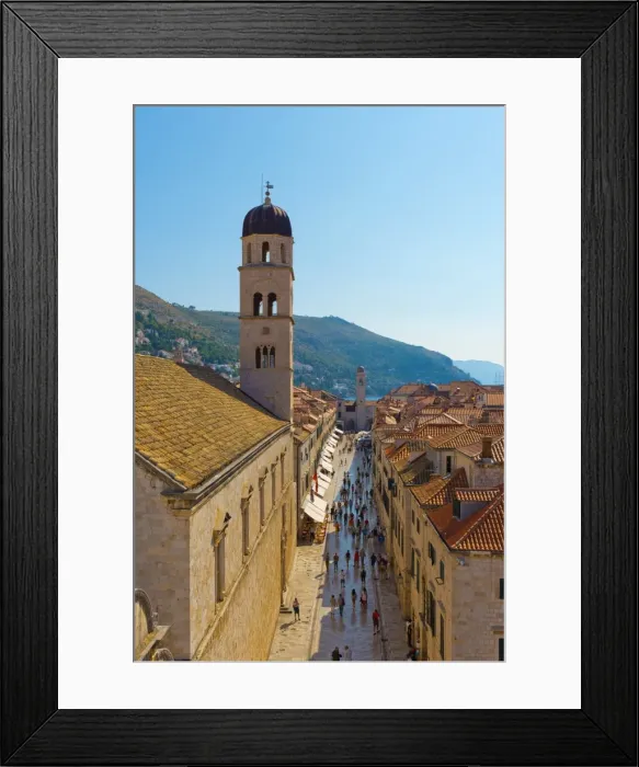 Framed Print : The Stradun (Placa Ulica) and Tower of the Franciscan Monastery, Old Town (Stari Grad), UNESCO World Heritage Site, Dubrovnik, Dalmatia, Croatia, Europe Framed Print : The Stradun (Placa Ulica) and Tower of the Franciscan Monastery, Old Town (Stari Grad), UNESCO World Heritage Site, Dubrovnik, Dalmatia, Croatia, Europe