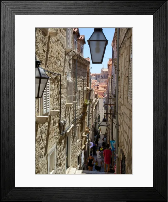 Framed Print : Narrow back street, Dubrovnik, Dalmatia, Croatia, Europe Framed Print : Narrow back street, Dubrovnik, Dalmatia, Croatia, Europe