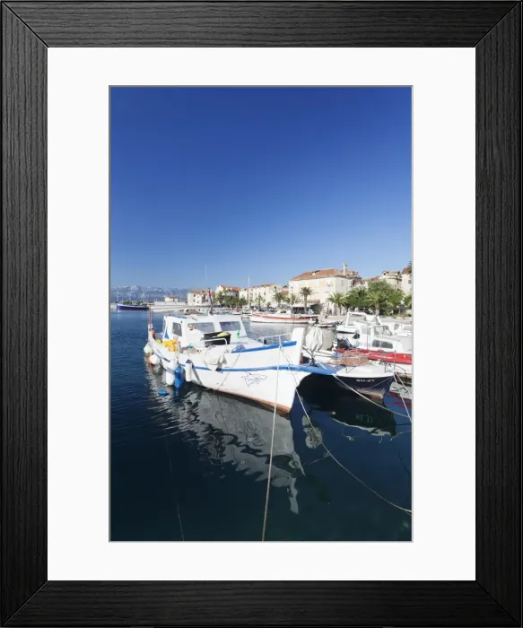 Framed Print : Fishing boat in the harbour, Supertar, Brac Island, Dalmatia, Croatia, Europe Framed Print : Fishing boat in the harbour, Supertar, Brac Island, Dalmatia, Croatia, Europe