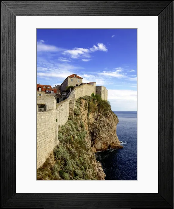 Framed Print : Cliff and medieval city walls of Dubrovnik, UNESCO World Heritage Site, Croatia, Europe Framed Print : Cliff and medieval city walls of Dubrovnik, UNESCO World Heritage Site, Croatia, Europe