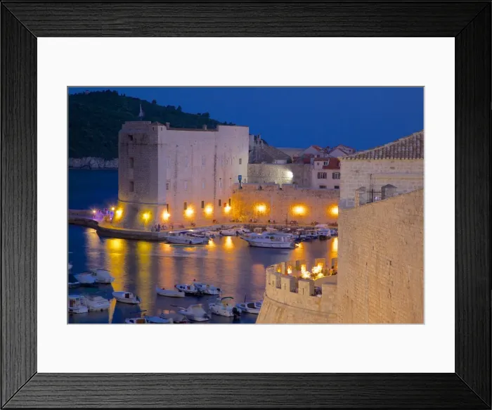 Framed Print : Harbour at dusk, Dubrovnik, Dalmatia, Croatia, Europe Framed Print : Harbour at dusk, Dubrovnik, Dalmatia, Croatia, Europe