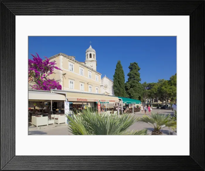 Framed Print : Church of St. Nicholas and bars, Cavtat, Dubrovnik Riviera, Dalmatian Coast, Dalmatia, Croatia, Europe