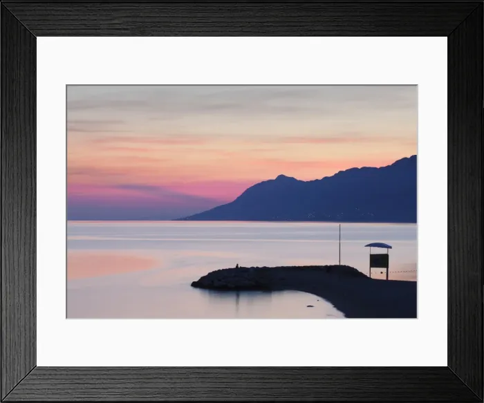 Framed Print : Sunset at the beach of Baska Voda, Makarska Riviera, Dalmatia, Croatia, Europe Framed Print : Sunset at the beach of Baska Voda, Makarska Riviera, Dalmatia, Croatia, Europe