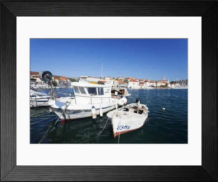 Framed Print : Fishing boats in the port of Milna, Brac Island, Dalmatia, Croatia, Europe