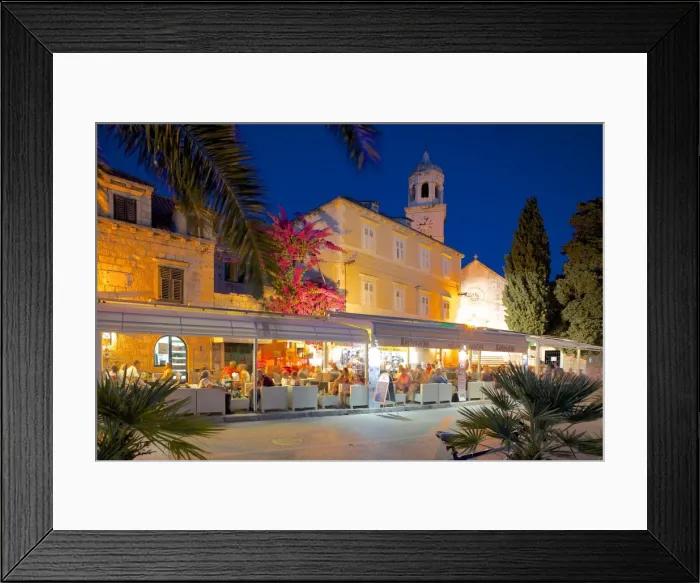 Framed Print : Church of St. Nicholas and bars at dusk, Cavtat, Dubrovnik Riviera, Dalmatian Coast, Dalmatia, Croatia, Europe Framed Print : Church of St. Nicholas and bars at dusk, Cavtat, Dubrovnik Riviera, Dalmatian Coast, Dalmatia, Croatia, Europe