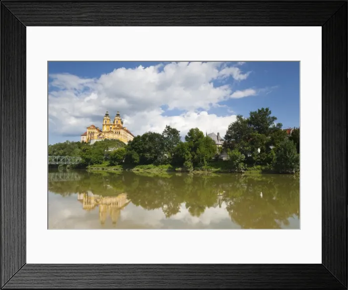 Framed Print : Melk Abbey reflected in the River Danube, Wachau, Lower Austria, Austria, Europe Framed Print : Melk Abbey reflected in the River Danube, Wachau, Lower Austria, Austria, Europe