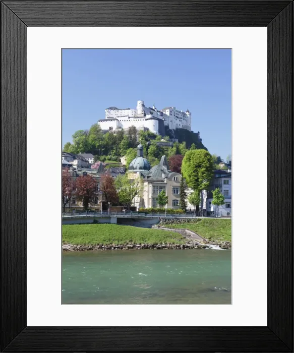 Framed Print : River Salzach with Hohensalzburg Castle and the Old Town, UNESCO World Heritage Site, Salzburg, Salzburger Land, Austria, Europe Framed Print : River Salzach with Hohensalzburg Castle and the Old Town, UNESCO World Heritage Site, Salzburg, Salzburger Land, Austria, Europe