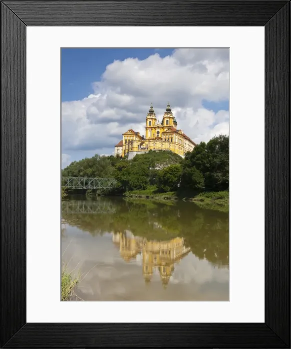 Framed Print : Melk Abbey reflected in the Danube, Wachau, Lower Austria, Austria Framed Print : Melk Abbey reflected in the Danube, Wachau, Lower Austria, Austria