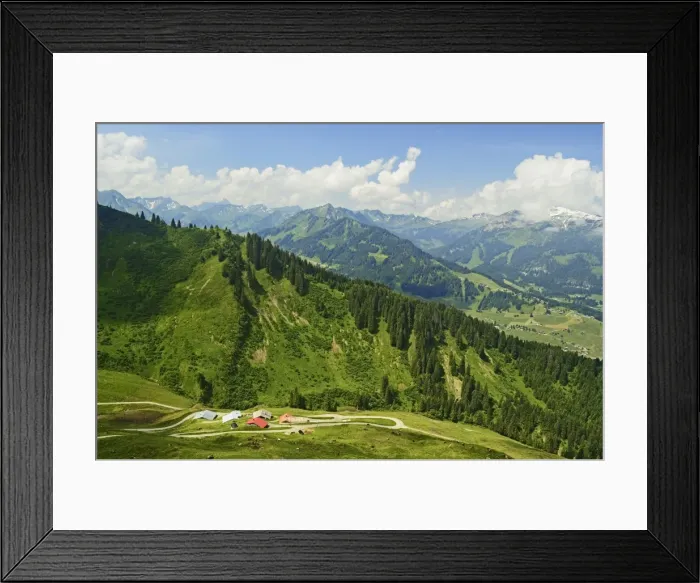 Framed Print : Aerial view of the Kleines Walsertal, Austria, Europe Framed Print : Aerial view of the Kleines Walsertal, Austria, Europe
