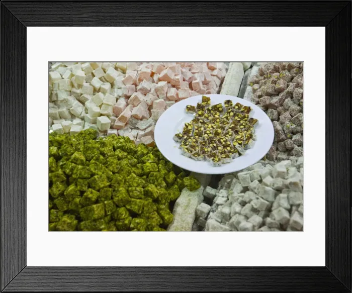 Framed Print : Traditional Turkish Delight for sale, Spice Bazaar, Istanbul, Turkey, Western Asia Framed Print : Traditional Turkish Delight for sale, Spice Bazaar, Istanbul, Turkey, Western Asia
