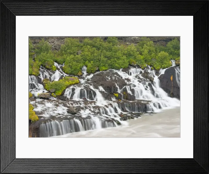 Framed Print : Hraunfossar waterfall, Iceland, Polar Regions Framed Print : Hraunfossar waterfall, Iceland, Polar Regions
