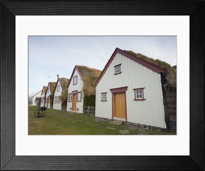 Framed Print : Turf roof houses at Laufas, Iceland, Polar Regions Framed Print : Turf roof houses at Laufas, Iceland, Polar Regions