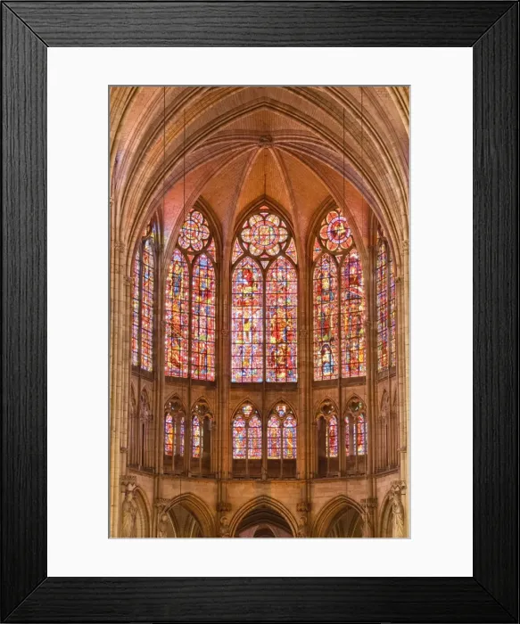 Framed Print : Stained glass windows above the choir in Saint-Pierre-et-Saint-Paul de Troyes cathedral, in Gothic style, dating from around 1200, Troyes, Aube, Champagne-Ardennes, France, Europe