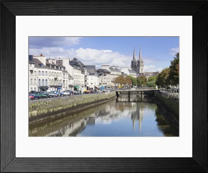 Framed Print : Saint Corentin Cathedral reflecting in the River Odet, Quimper, Finistere, Brittany, France, Europe Framed Print : Saint Corentin Cathedral reflecting in the River Odet, Quimper, Finistere, Brittany, France, Europe