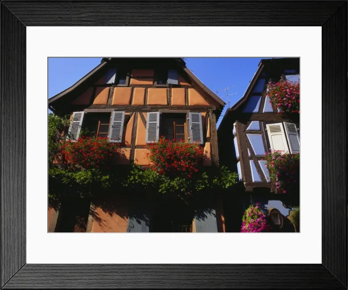 Framed Print : Exterior of Houses in Niedermorschwihr, Upper Alsace, Alsace, France Framed Print : Exterior of Houses in Niedermorschwihr, Upper Alsace, Alsace, France