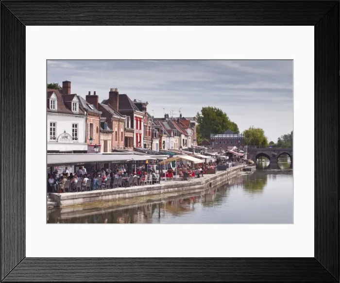 Framed Print : Shops and houses in the Saint Leu district of Amiens, Somme, Picardy, France, Europe Framed Print : Shops and houses in the Saint Leu district of Amiens, Somme, Picardy, France, Europe