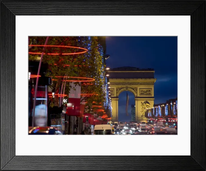 Framed Print : Champs Elysees and Arc de Triomphe at dusk, Paris, France, Europe Framed Print : Champs Elysees and Arc de Triomphe at dusk, Paris, France, Europe