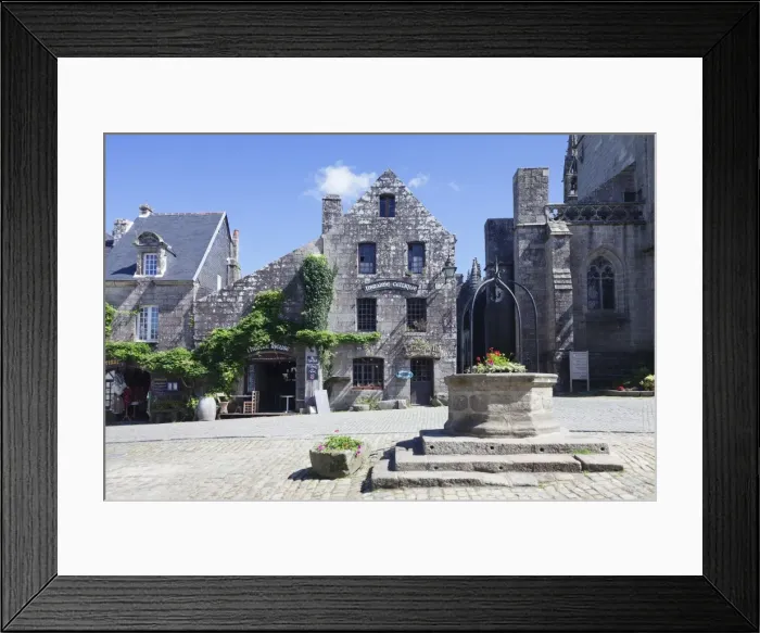 Framed Print : View of the towns Grand Place with historical buildings, Locronan, Finistere, Brittany, France, Europe Framed Print : View of the towns Grand Place with historical buildings, Locronan, Finistere, Brittany, France, Europe