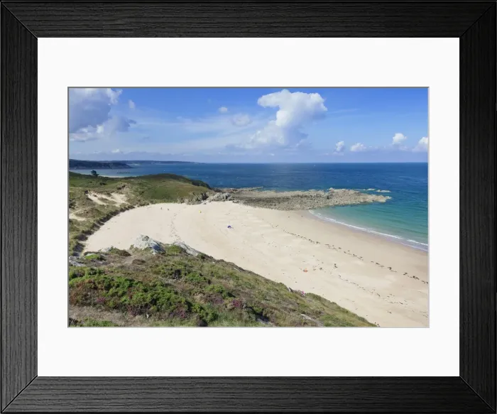 Framed Print : Sandy beach at Cap Frehel, Cotes d Armor, Brittany, France, Europe Framed Print : Sandy beach at Cap Frehel, Cotes d Armor, Brittany, France, Europe