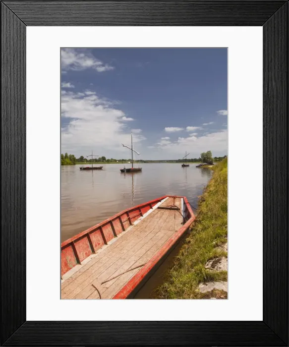 Framed Print : Traditional boats on the River Loire at Chaumont-sur-Loire, Loir-et-Cher, Centre, France, Europe Framed Print : Traditional boats on the River Loire at Chaumont-sur-Loire, Loir-et-Cher, Centre, France, Europe