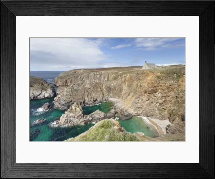 Framed Print : Coastal landscape at the Pointe du Van with the Chapelle Saint They, Peninsula Sizun, Finistere, Brittany, France, Europe Framed Print : Coastal landscape at the Pointe du Van with the Chapelle Saint They, Peninsula Sizun, Finistere, Brittany, France, Europe