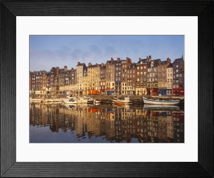 Framed Print : Boats Moored at the Old Dock, Honfleur, Normandy, France Framed Print : Boats Moored at the Old Dock, Honfleur, Normandy, France