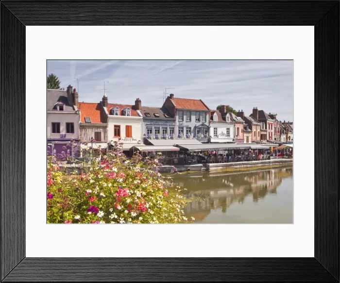 Framed Print : Shops and houses in the Saint Leu district of Amiens, Somme, Picardy, France, Europe Framed Print : Shops and houses in the Saint Leu district of Amiens, Somme, Picardy, France, Europe
