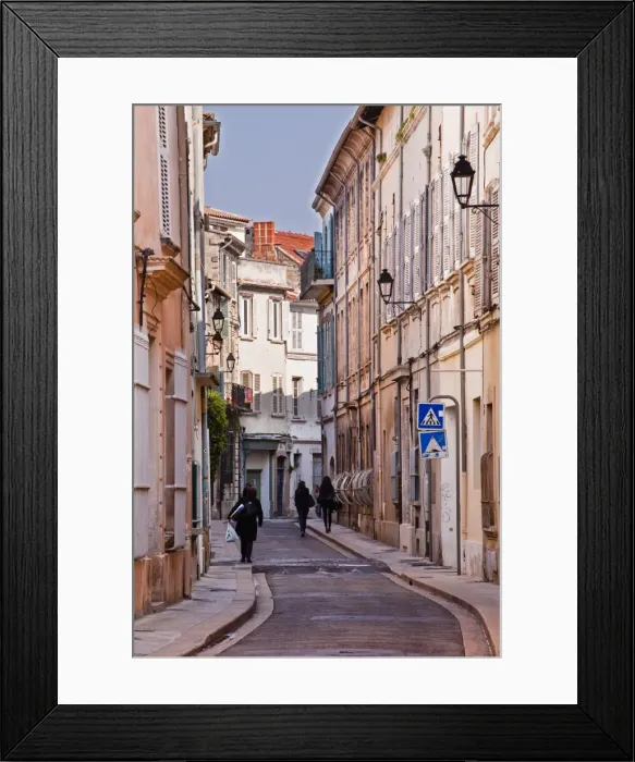 Framed Print : Street scene in the old part of the city of Avignon, Vaucluse, France, Europe
