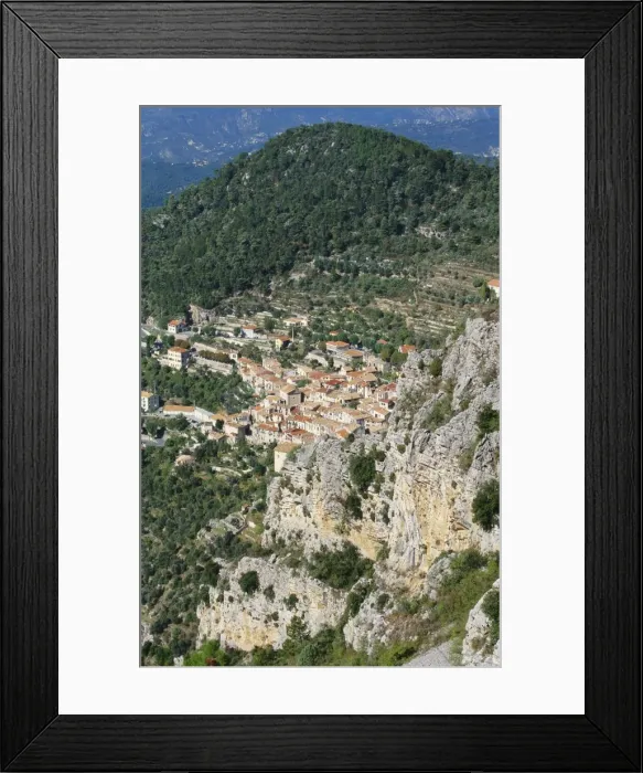 Framed Print : Aerial View of Peille, Provence, France Framed Print : Aerial View of Peille, Provence, France