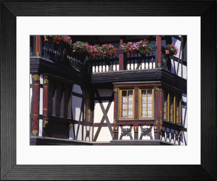 Framed Print : Close up of a Building in the Alsace, France Framed Print : Close up of a Building in the Alsace, France