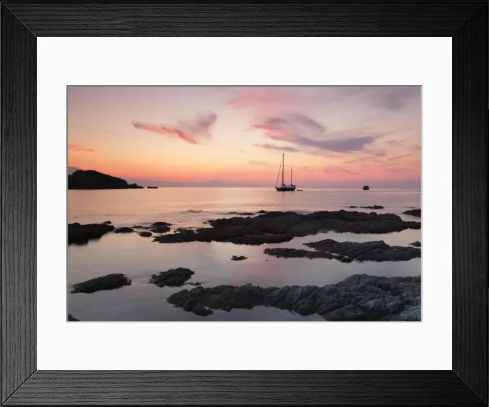 Framed Print : Sunset at the coast near Centuri Port, Corsica, France, Mediterranean, Europe Framed Print : Sunset at the coast near Centuri Port, Corsica, France, Mediterranean, Europe