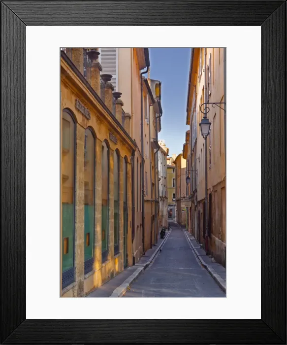 Framed Print : A narrow backstreet in Aix-en-Provence, Bouches-du-Rhone, Provence, France, Europe Framed Print : A narrow backstreet in Aix-en-Provence, Bouches-du-Rhone, Provence, France, Europe