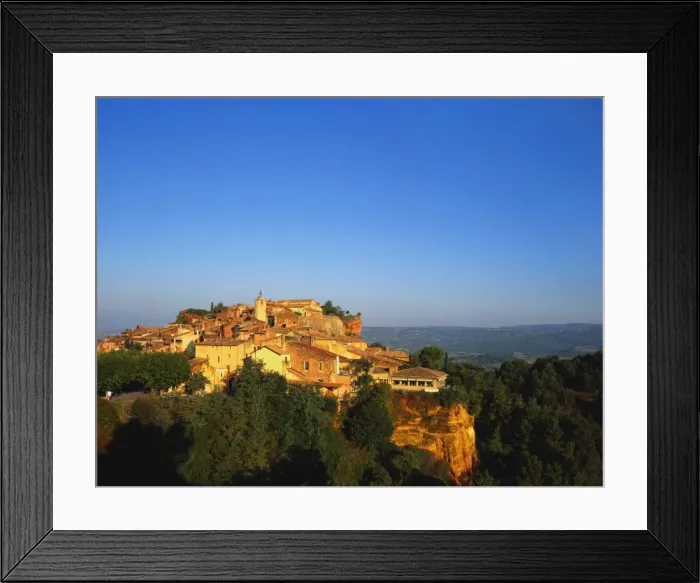 Framed Print : Roussillon Village on a Cliff-top, Languedoc-Roussillon, France Framed Print : Roussillon Village on a Cliff-top, Languedoc-Roussillon, France