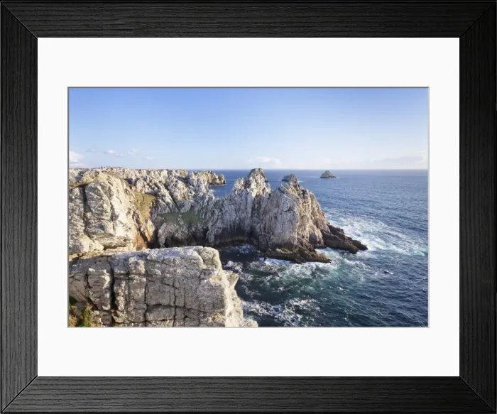 Framed Print : Pointe de Penhir and Tas de Pois, Peninsula of Crozon, Finistere, Brittany, France, Europe