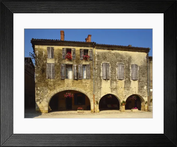 Framed Print : Medieval Stone House, La Bastide d Armagnac, Landes, Aquitaine, France Framed Print : Medieval Stone House, La Bastide d Armagnac, Landes, Aquitaine, France