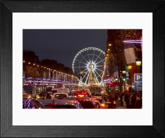 Framed Print : Roue de Paris and Champs Elysees at dusk, Paris, France, Europe Framed Print : Roue de Paris and Champs Elysees at dusk, Paris, France, Europe