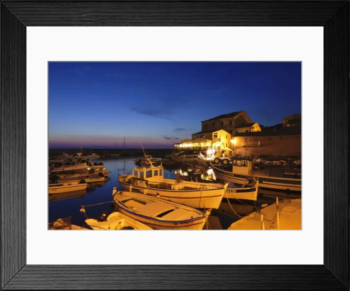 Framed Print : Fishing boats at a port, Centuri Port, Corsica, France, Mediterranean, Europe Framed Print : Fishing boats at a port, Centuri Port, Corsica, France, Mediterranean, Europe
